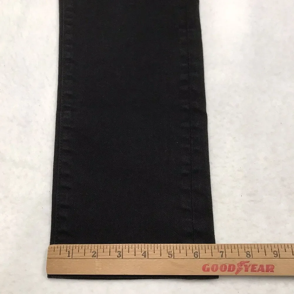 UNIQLO Selvedge Black Jeans Men 32x30 (32/32 tag) Slim Fit Straight Mid Rise